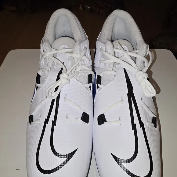 Nike Alpha Menace Pro 3 Football Cleats White/Black/Blue Men’s Size 12.5